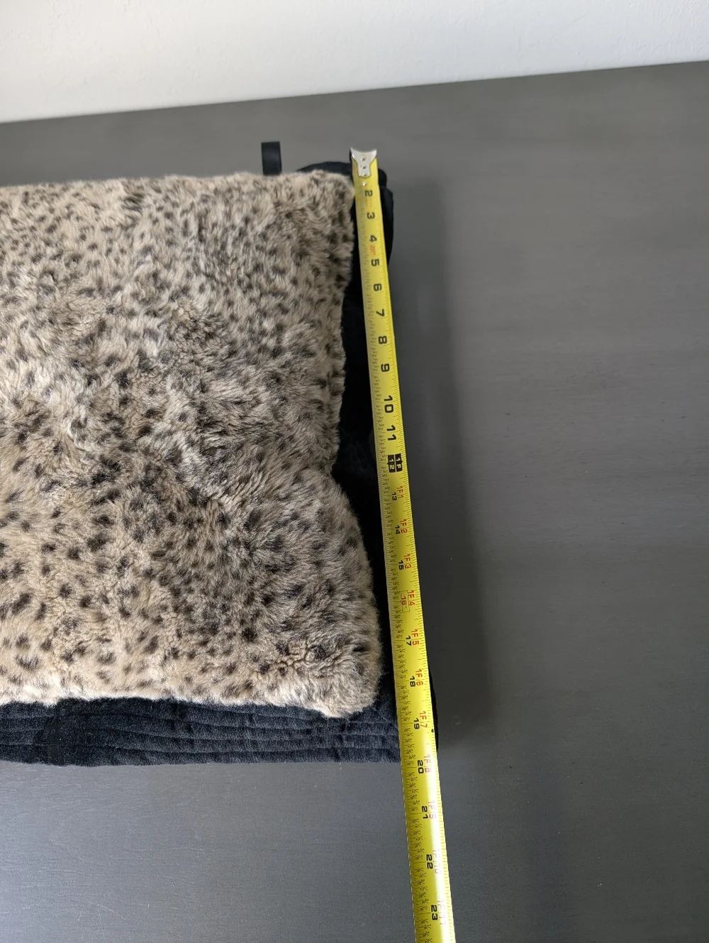 Borgata Faux Fur Spot Accent Pillow Black Brown Animal Print Soft Fur Size 20x20